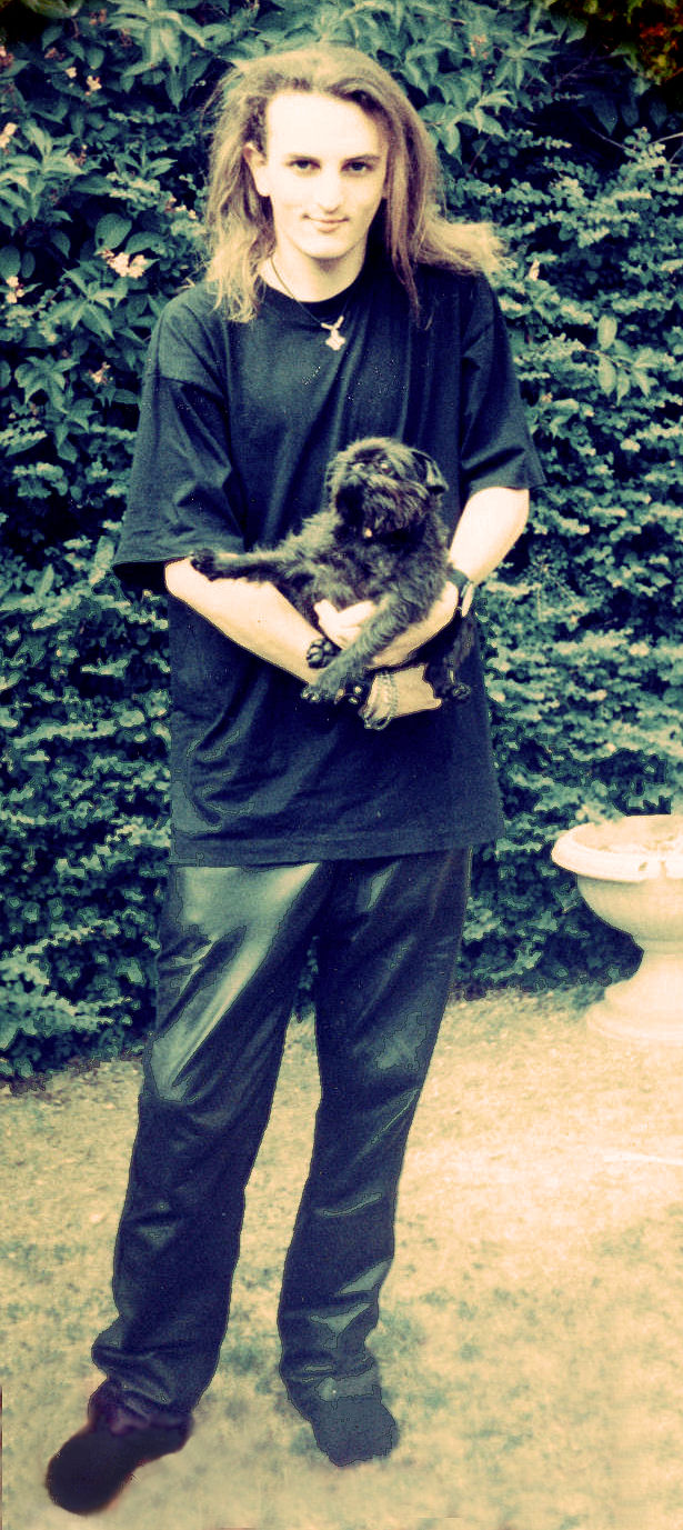 C.J. Carter-Stephenson with Tootsie, an old family dog.